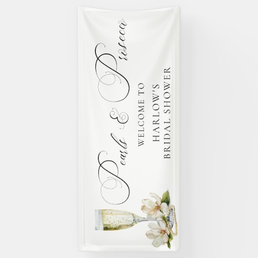 Perlen und Prosecco-Brautparty Banner (Vertikal)