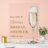 Perlen und Prosecco Brautparty Begrüßungszeichen Acrylschild (Hochzeit)