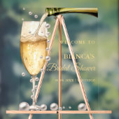 Perlen und Prosecco-Brautparty Begrüßungszeichen Acrylschild (Neutral)