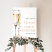 Perlen und Prosecco Brautparty Begrüßungszeichen Poster