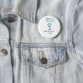 Perlen und Prosecco Brautparty Blau Schwarz Name Button (Beispiel)