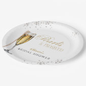 Perlen und Prosecco-Brautparty, Bridal Brunch Pappteller (Schrägansicht)