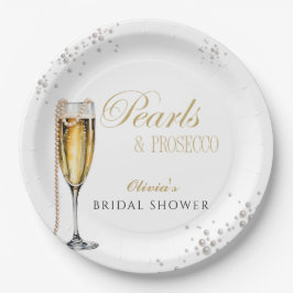 Perlen und Prosecco-Brautparty, Bridal Brunch Pappteller
