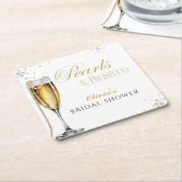Perlen und Prosecco-Brautparty, Bridal Brunch Rechteckiger Pappuntersetzer