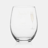 Perlen und Prosecco-Brautparty, Bridal Brunch Weinglas Ohne Stiel (Rückseite)