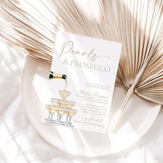 Perlen und Prosecco-Brautparty, Brunch & Bubbly Einladung