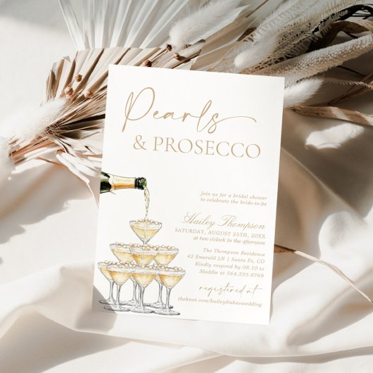 Perlen und Prosecco-Brautparty, Brunch & Bubbly Einladung