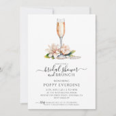 Perlen und Prosecco Brautparty Brunch Einladung (Vorderseite)