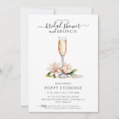 Perlen und Prosecco Brautparty Brunch Einladung (Vorderseite)