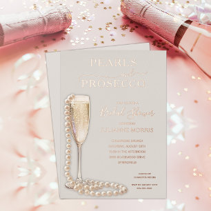 Perlen und Prosecco Brautparty-Brunch & Sprudelnde Folieneinladung