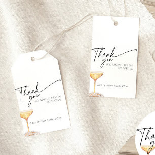 Perlen und Prosecco Brautparty Champagne Brunch Geschenkanhänger