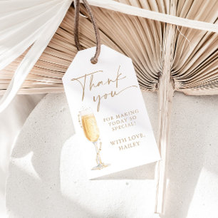 Perlen und Prosecco Brautparty Danke-Tag Geschenkanhänger