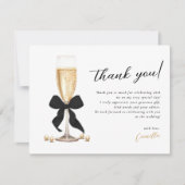Perlen und Prosecco-Brautparty Dankeskarte (Vorderseite)