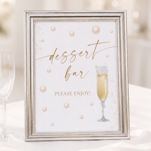 Perlen und Prosecco Brautparty Dessert Bar Poster
