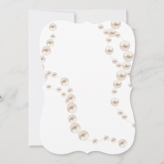 Perlen und Prosecco Brautparty Einladung (Rückseite)