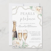 Perlen und Prosecco Brautparty Einladung (Vorderseite)