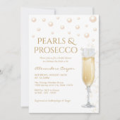 Perlen und Prosecco-Brautparty Einladung (Vorderseite)