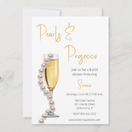Perlen und Prosecco-Brautparty Einladung