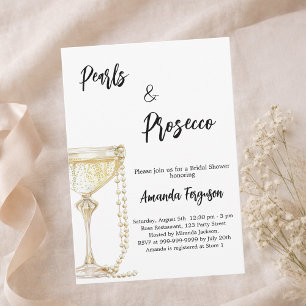 Perlen und Prosecco-Brautparty Einladung