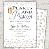 Perlen und Prosecco-Brautparty Einladung