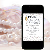 Perlen und Prosecco-Brautparty Einladung