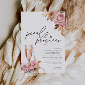 Perlen und Prosecco Brautparty Einladung