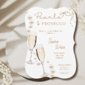 Perlen und Prosecco Brautparty Einladung
