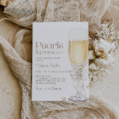 Perlen und Prosecco-Brautparty Einladung