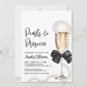 Perlen und Prosecco Brautparty Einladung (Vorderseite)