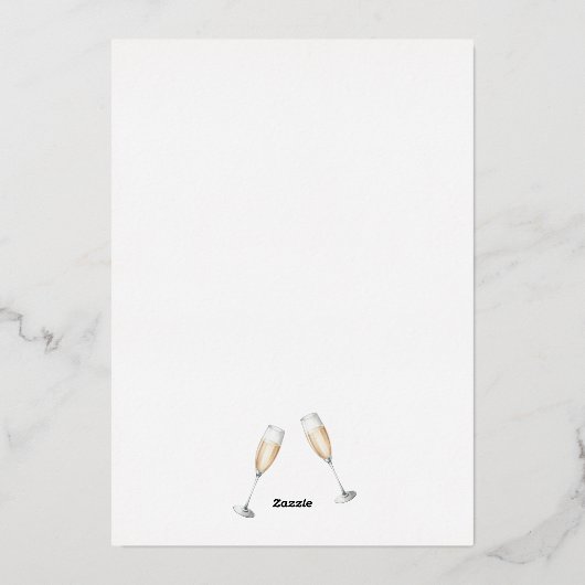 Perlen und Prosecco Brautparty Einladung (Rückseite)