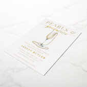 Perlen und Prosecco Brautparty Einladung (Gedreht)