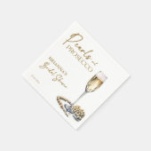 Perlen und Prosecco Brautparty elegant bedruckt Serviette (Ecke)