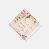 Perlen und Prosecco Brautparty elegant bedruckt Serviette (Ecke)