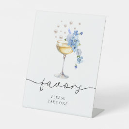 Perlen und Prosecco Brautparty Favoriten Sockelschild