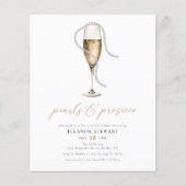 Perlen und Prosecco-Brautparty Flyer (Vorne)