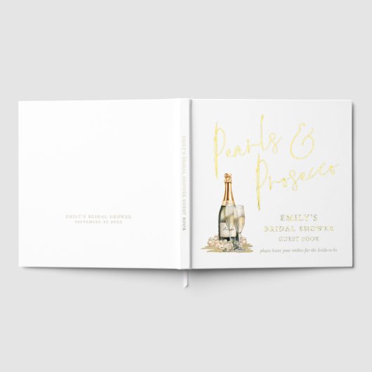 Perlen und Prosecco-Brautparty Gästebuch (Voll)