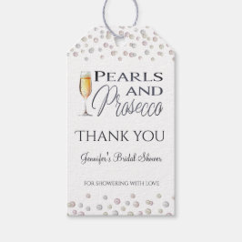 Perlen und Prosecco Brautparty Gefallen Geschenkanhänger