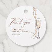 Perlen und Prosecco-Brautparty Geschenkanhänger (Vorderseite)