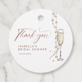 Perlen und Prosecco-Brautparty Geschenkanhänger