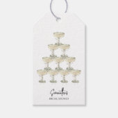 Perlen und Prosecco-Brautparty Geschenkanhänger (Vorderseite)