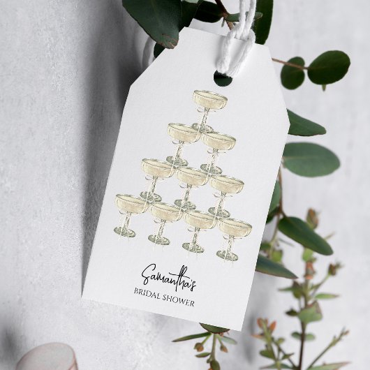 Perlen und Prosecco-Brautparty Geschenkanhänger