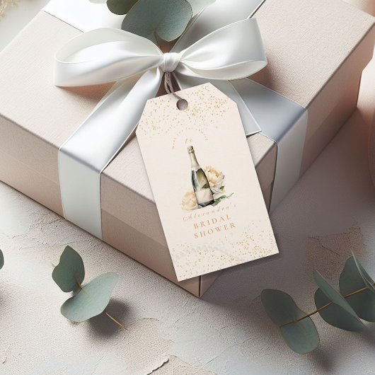 Perlen und Prosecco-Brautparty Geschenkanhänger
