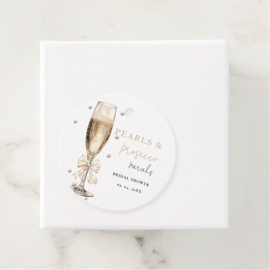 Perlen und Prosecco-Brautparty Geschenkanhänger (Beispiel)