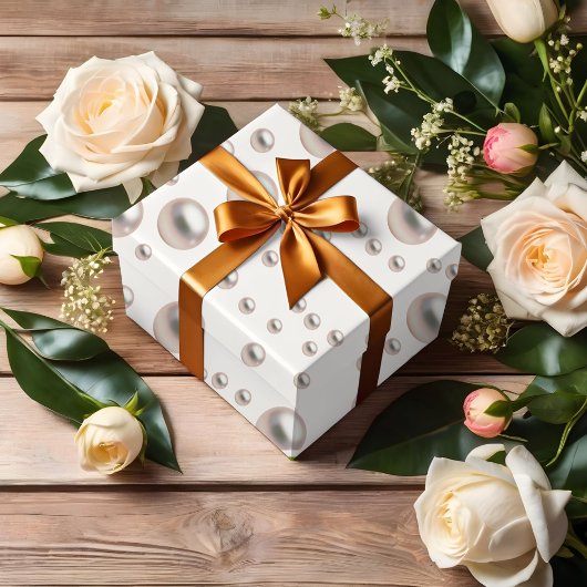 Perlen und Prosecco-Brautparty Geschenkpapier Set