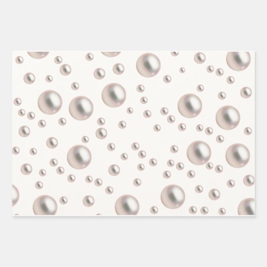 Perlen und Prosecco-Brautparty Geschenkpapier Set (Vorderseite)