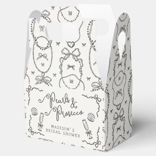 Perlen und Prosecco-Brautparty Geschenkschachtel (Geöffnet)