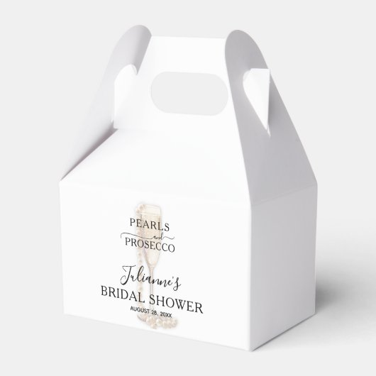 Perlen und Prosecco-Brautparty Geschenkschachtel (Vorderseite)