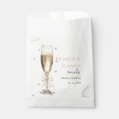 Perlen und Prosecco-Brautparty Geschenktütchen (Vorderseite)