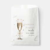 Perlen und Prosecco-Brautparty Geschenktütchen (Vorderseite)