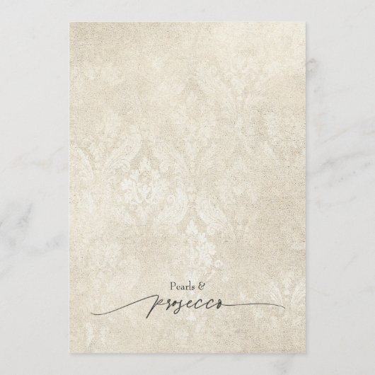 Perlen und Prosecco-Brautparty Hinweiskarte (Rückseite)